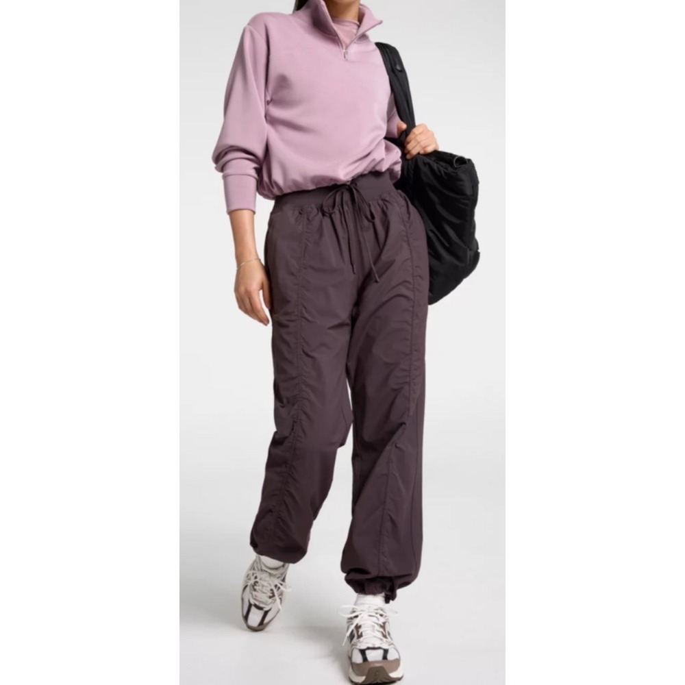 Lululemon Dance Studio Mid-Rise Pants Regular Brown Stripe Drawstring 28x31‎